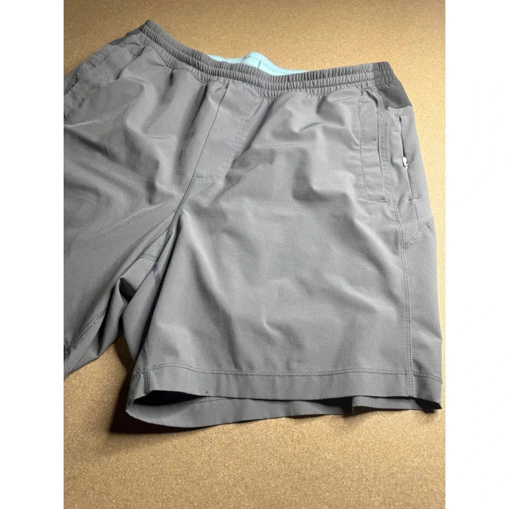 Birddogs Mens Gym Shorts Gray‎ Blue Liner Elastic Waist Pockets XXL 2470